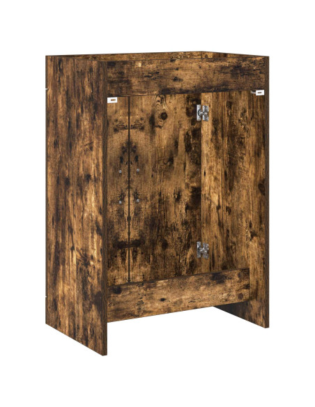 Mobiletto da Bagno Sotto Lavabo Rovere Fumo 78,5 x 37,5 x 81 cm
