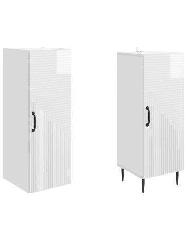Set di armadi 2 pcs Bianco Lucido 33 x 34,5 x 89,5 cm