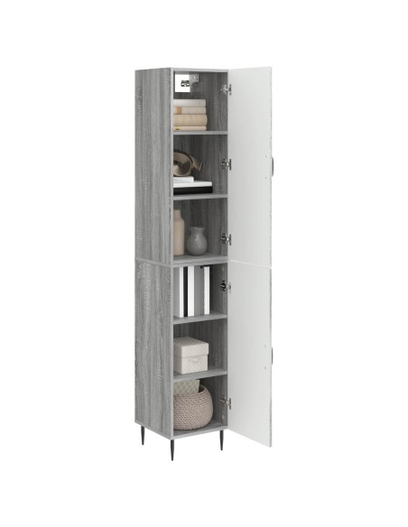 Set di armadi 2 pcs Sonoma grigio 33 x 34,5 x 89,5 cm