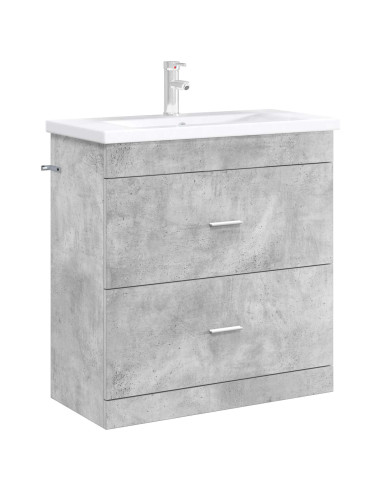 Mobiletto da Bagno Sotto Lavabo Grigio Cemento