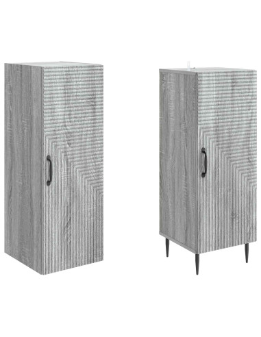 Set di armadi 2 pcs Sonoma grigio 33 x 34,5 x 89,5 cm