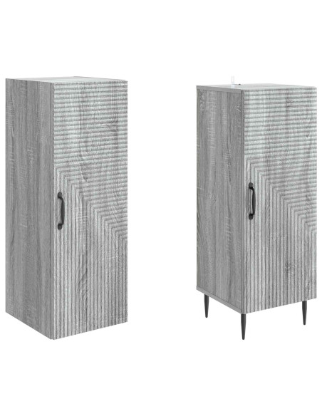 Set di armadi 2 pcs Sonoma grigio 33 x 34,5 x 89,5 cm