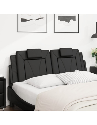 Cuscino Testiera Viana Nero 137 cm in Similpelle