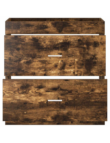 Mobiletto da Bagno Sotto Lavabo Rovere Fumo 78,5 x 37,5 x 81 cm