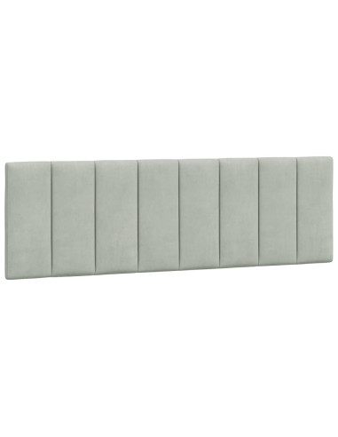 Cuscino Testiera Hanko Grigio Chiaro 152 cm in Velluto