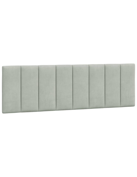 Cuscino Testiera Hanko Grigio Chiaro 152 cm in Velluto