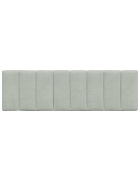 Cuscino Testiera Hanko Grigio Chiaro 152 cm in Velluto