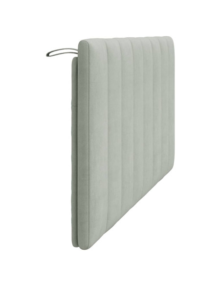 Cuscino Testiera Hanko Grigio Chiaro 152 cm in Velluto
