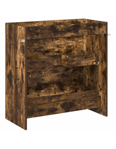 Mobiletto da Bagno Sotto Lavabo Rovere Fumo 78,5 x 37,5 x 81 cm