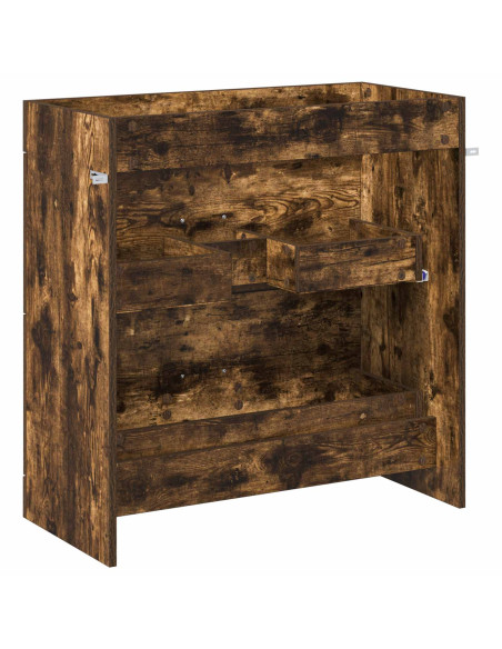Mobiletto da Bagno Sotto Lavabo Rovere Fumo 78,5 x 37,5 x 81 cm