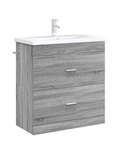 Mobiletto da Bagno Sotto Lavabo Sonoma grigio 2