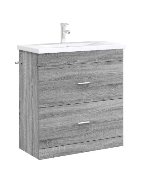 Mobiletto da Bagno Sotto Lavabo Sonoma grigio