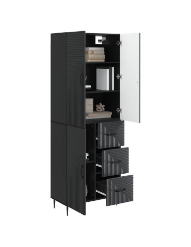 Set di armadi 2 pcs Nero 66 x 34,5 x 89,5 cm