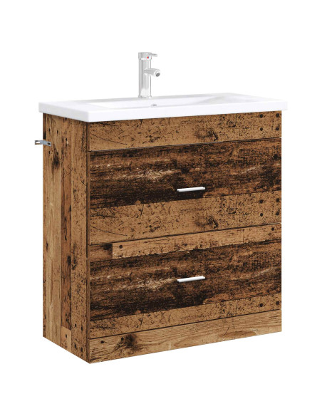 Mobiletto da Bagno Sotto Lavabo Legno antico