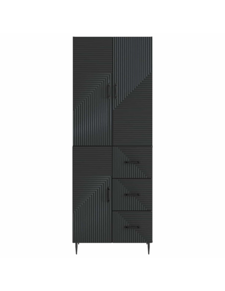 Set di armadi 2 pcs Nero 66 x 34,5 x 89,5 cm