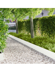 Bordura per Prato 10 pcs 103 x 25 cm Acciaio Bianco