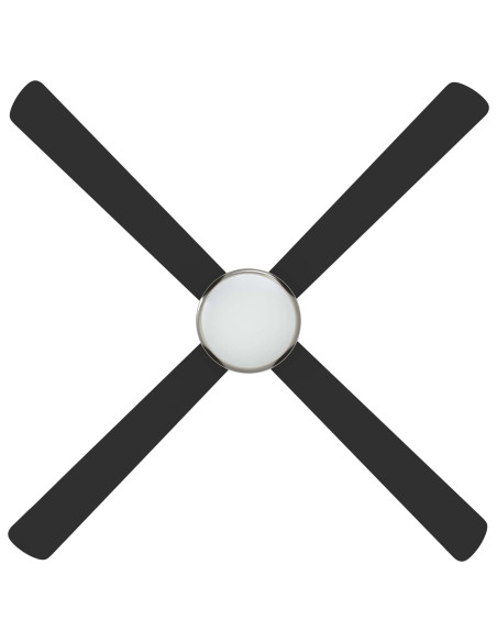 Ventilatore da soffitto con luce e telecomando Ø 130 cm Nero