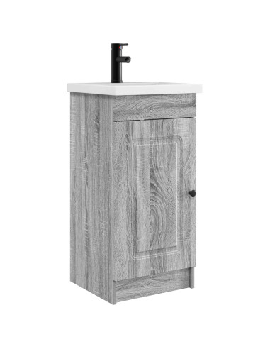 Mobile da bagno con lavabo Sonoma grigio 42 x 40 x 84,5 cm