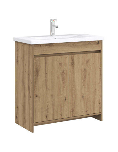Mobiletto da Bagno Sotto Lavabo Rovere Artigianale