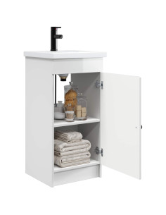 Mobile da bagno con lavabo Bianco Lucido 42 x 40 x 84,5 cm 2