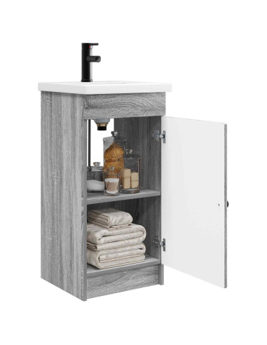 Mobile da bagno con lavabo Sonoma grigio 42 x 40 x 84,5 cm