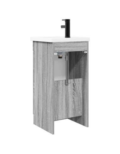 Mobile da bagno con lavabo Sonoma grigio 42 x 40 x 84,5 cm