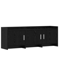 Mobile TV 130 x 33 x 47 cm Rovere Nero Legno ingegnerizzato