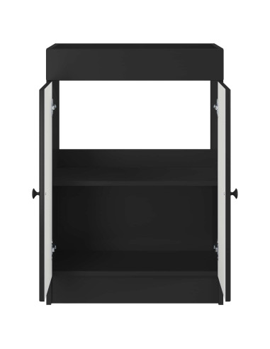 Mobiletto da bagno sotto il lavello Nero 56 x 37,5 x 81 cm