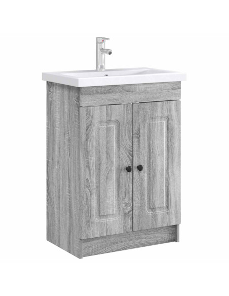 Mobiletto da bagno sotto il lavello Sonoma grigio