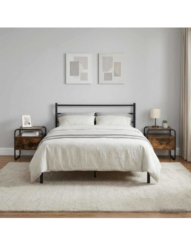 Armadio da Notte 2 pz Rovere Fumo 40 x 39,5 x 40 cm