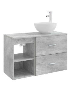 Set di mobili per il bagno 2 pcs Grigio Cemento