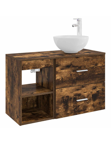 Set di mobili per il bagno 2 pcs Rovere Fumo