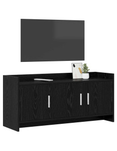 Mobile TV 102 x 33 x 47 cm Rovere Nero Legno ingegnerizzato 2