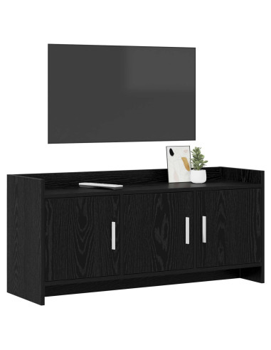 Mobile TV 102 x 33 x 47 cm Rovere Nero Legno ingegnerizzato