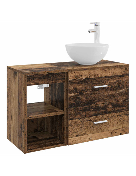 Set di mobili per il bagno 2 pcs Legno antico