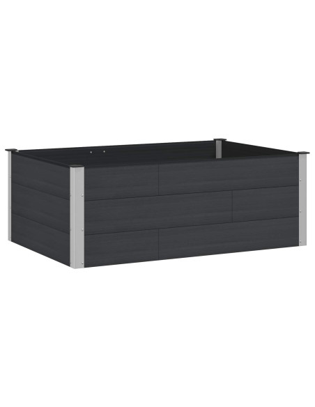Letto rialzato da giardino Nero 150 x 100 x 54 cm