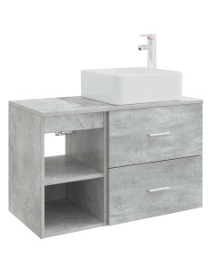 Set di mobili per il bagno 2 pcs Grigio Cemento