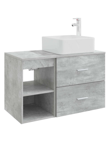 Set di mobili per il bagno 2 pcs Grigio Cemento