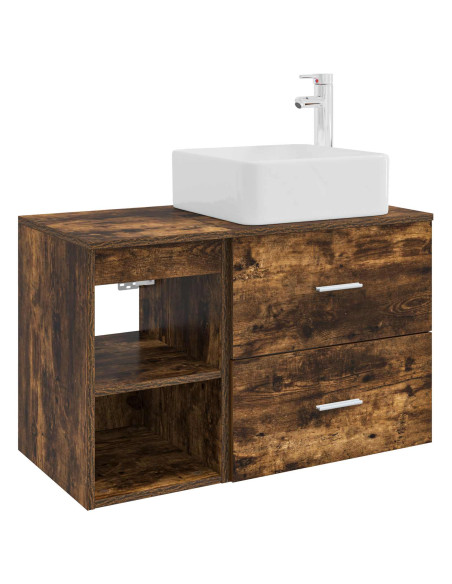 Set di mobili per il bagno 2 pcs Rovere Fumo