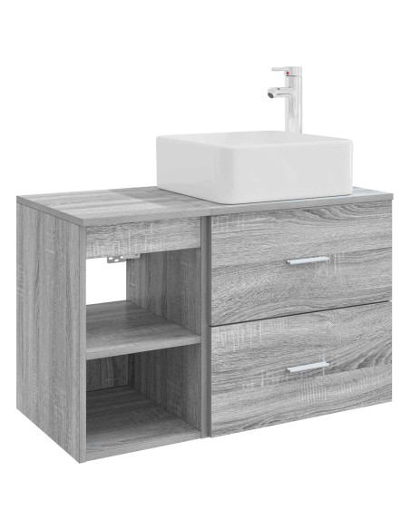 Set di mobili per il bagno 2 pcs Sonoma grigio