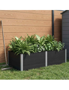 Letto rialzato da giardino Nero 200 x 100 x 54 cm
