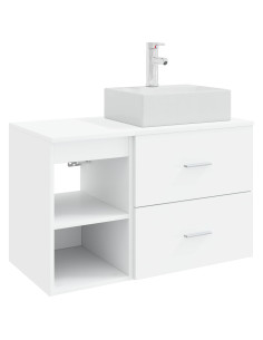 Set di mobili per il bagno 2 pcs Bianco Legno ingegnerizzato