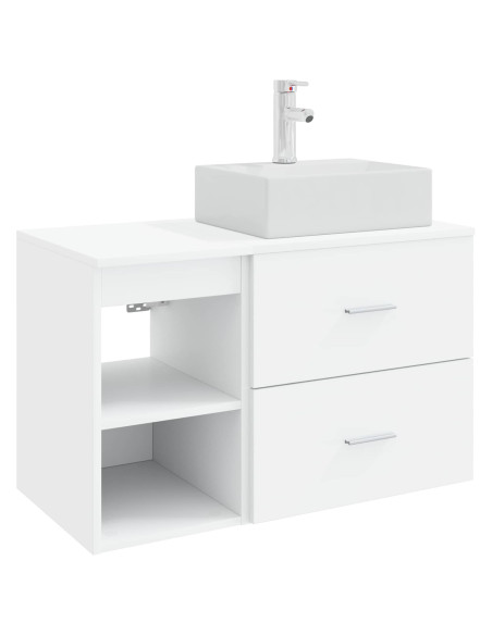 Set di mobili per il bagno 2 pcs Bianco Legno ingegnerizzato