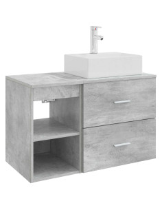 Set di mobili per il bagno 2 pcs Grigio Cemento