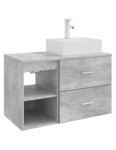 Set di mobili per il bagno 2 pcs Grigio Cemento