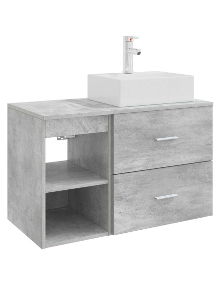 Set di mobili per il bagno 2 pcs Grigio Cemento