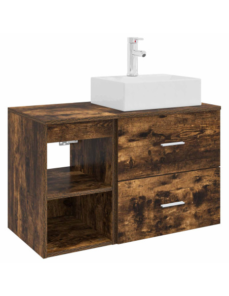 Set di mobili per il bagno 2 pcs Rovere Fumo