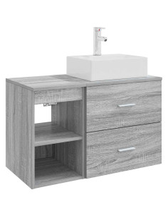 Set di mobili per il bagno 2 pcs Sonoma grigio