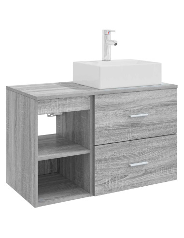 Set di mobili per il bagno 2 pcs Sonoma grigio