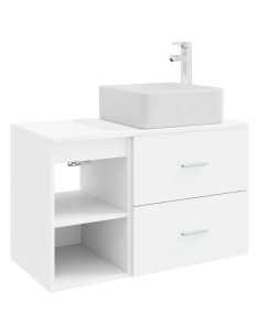 Set di mobili per il bagno 2 pcs Bianco Legno ingegnerizzato